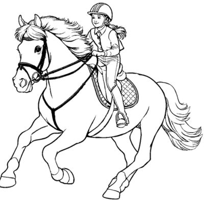 Ausmalbild von Stehendes Pferd zum Ausdrucken (Kostenloses PDF