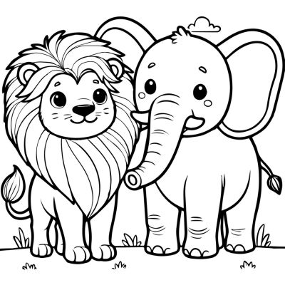 Der Löwe und der Elefant
