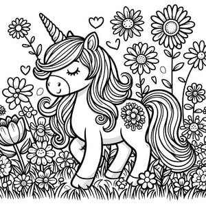 Einhorn in den Blumen