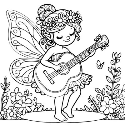 Gitarrenspielende Fee