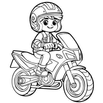 Junge auf einem Motorrad