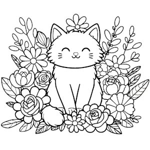 Katze in den Blumen