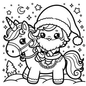 Kawaii Weihnachtsmann-Einhorn