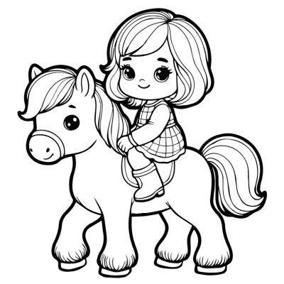 Kleines Mädchen auf ihrem Pony