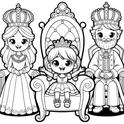 Prinzessin mit ihren Eltern