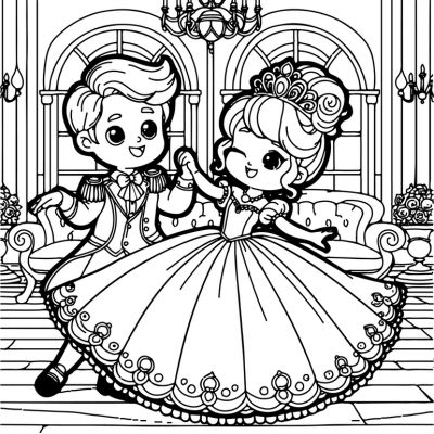 Prinzessin tanzt mit ihrem Prinzen